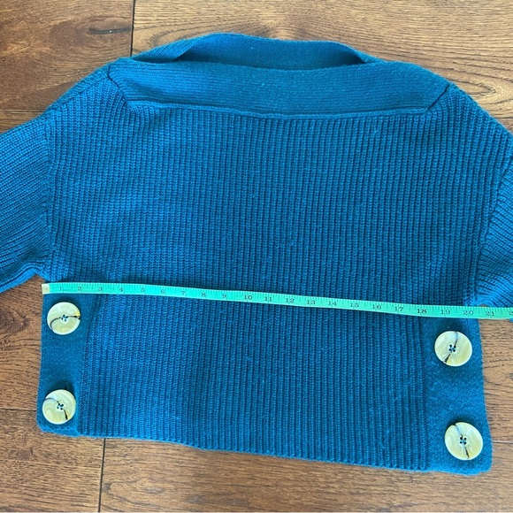 Topshop Teal Knit Sweater with Button Accents - Picture 10 of 14